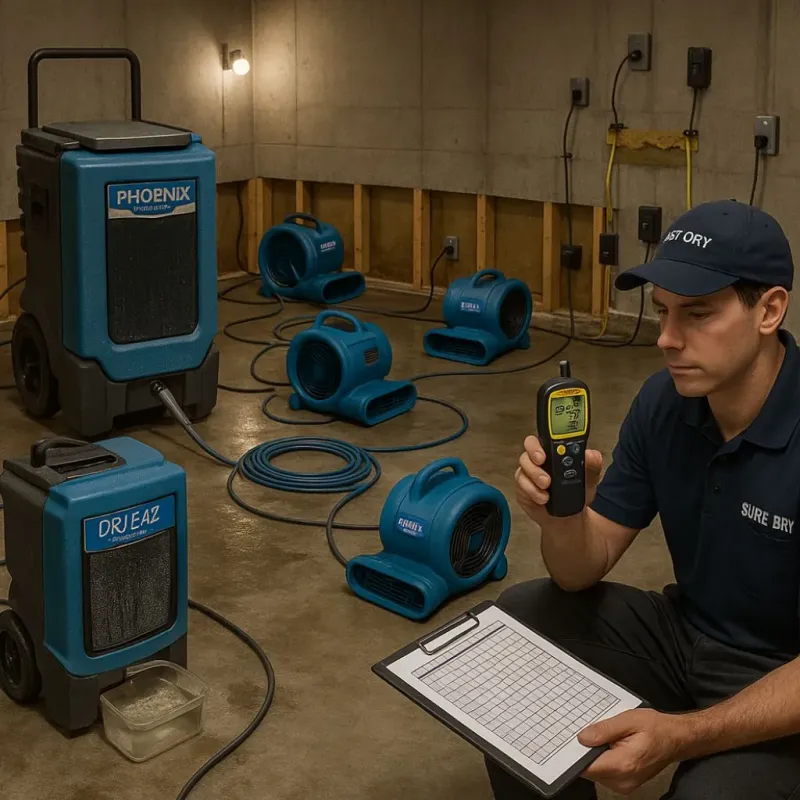 Structural Drying and Dehumidification process in Loch Lomond, VA
